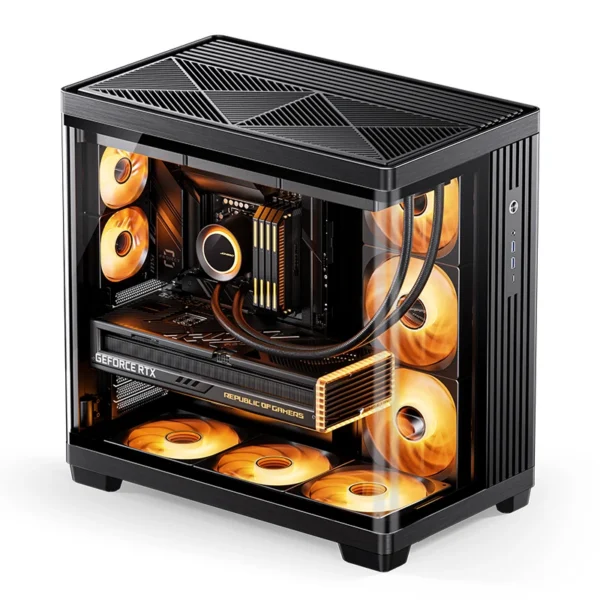Gabinete Premium Jonsbo Tk-4 Atx Panorâmico Vidro Temperado Usb-C Preto
