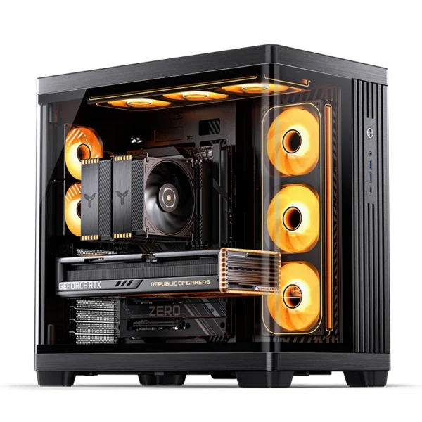 Gabinete Premium Jonsbo Tk-4 Atx Panorâmico Vidro Temperado Usb-C Preto