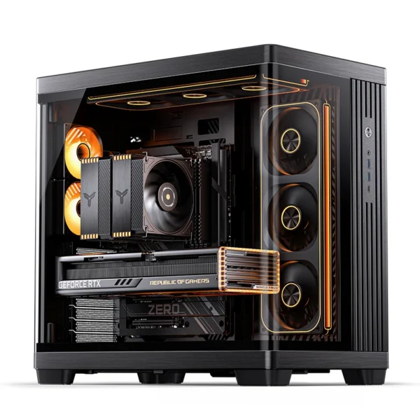 Gabinete Premium Jonsbo Tk-4 Atx Panorâmico Vidro Temperado Usb-C Preto
