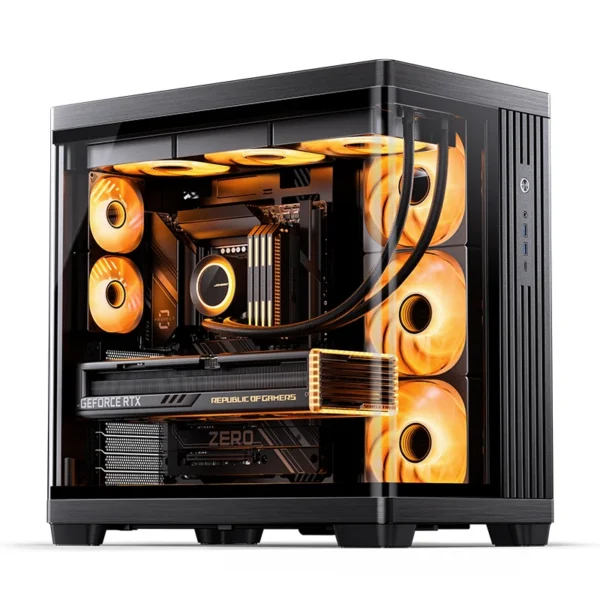 Gabinete Premium Jonsbo Tk-4 Atx Panorâmico Vidro Temperado Usb-C Preto