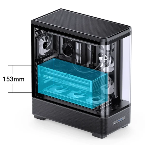 Gabinete Premium Jonsbo Tk-5 Atx Vidro Curvo Preto