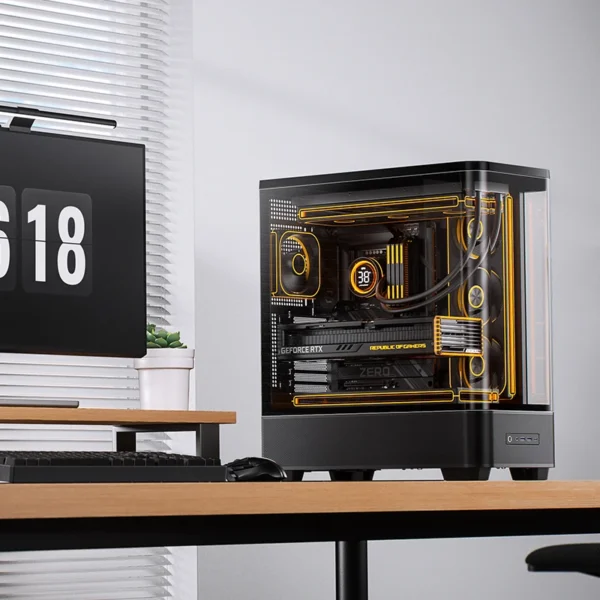 Gabinete Premium Jonsbo Tk-5 Atx Vidro Curvo Preto