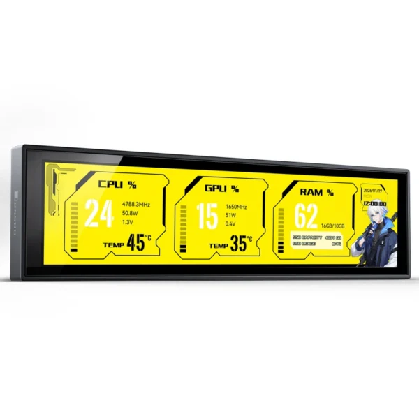 Monitor Display Jonsbo Ds916 Lcd Ips 9.16 Polegadas Para Gabinetes Usb