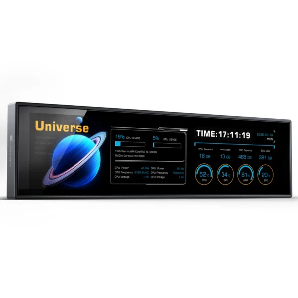 Monitor Display Jonsbo Ds916 Lcd Ips 9.16 Polegadas Para Gabinetes Usb