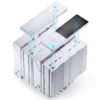Cooler Para Processador Jonsbo Cc90 Display De Temperatura Dual Tower 81 Cfm Branco