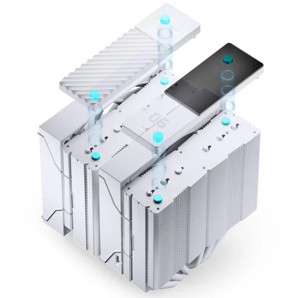 Cooler Para Processador Jonsbo Cc90 Display De Temperatura Dual Tower 81 Cfm Branco