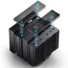 Cooler Para Processador Jonsbo Cc90 Display De Temperatura Dual Tower 81 Cfm Preto