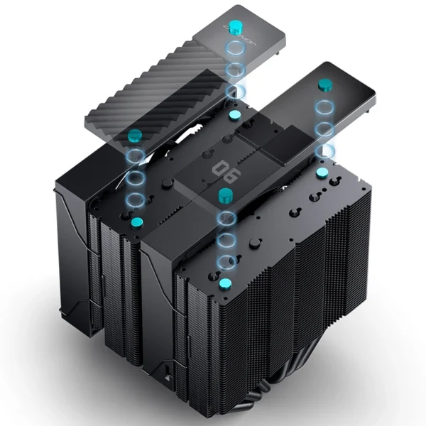 Cooler Para Processador Jonsbo Cc90 Display De Temperatura Dual Tower 81 Cfm Preto