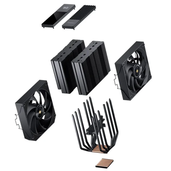 Cooler Para Processador Jonsbo Cc90 Display De Temperatura Dual Tower 81 Cfm Preto