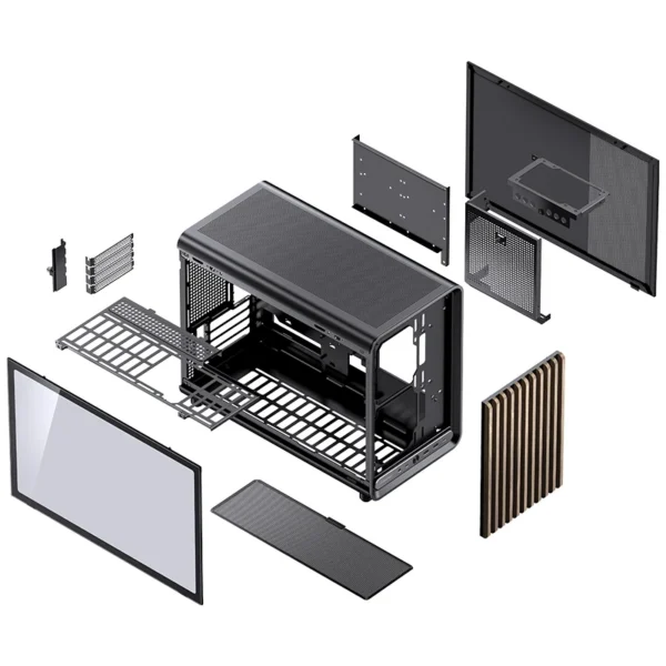 Gabinete Premium Jonsbo D33 Wood M-Atx Preto E Madeira