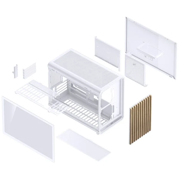 Gabinete Premium Jonsbo D33 Wood M-Atx Branco E Madeira