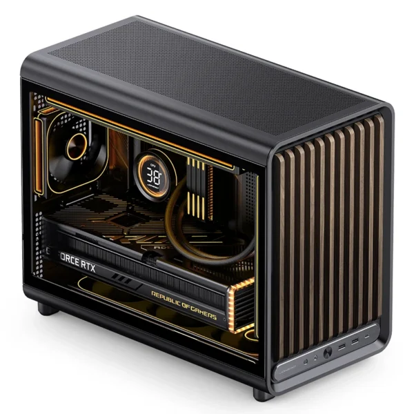Gabinete Premium Jonsbo D33 Wood M-Atx Preto E Madeira