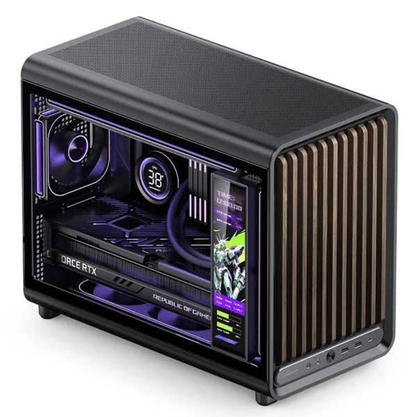 Gabinete Premium Jonsbo D33 Wood M-Atx Preto E Madeira