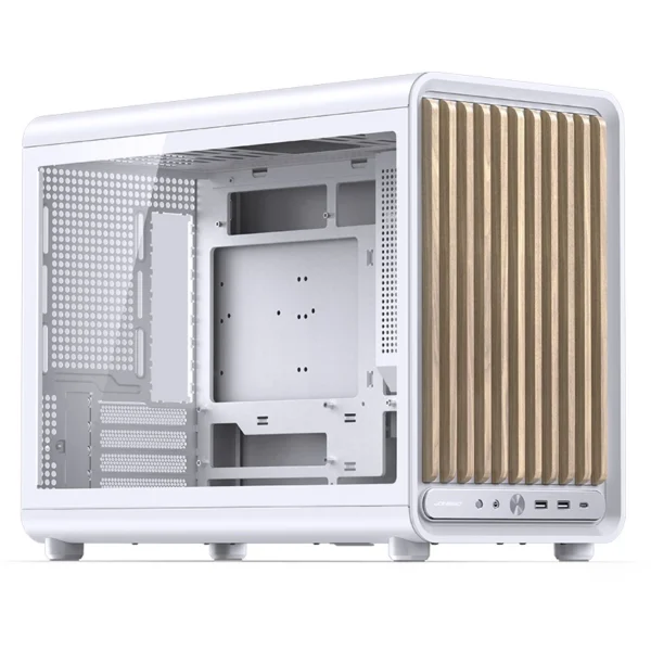 Gabinete Premium Jonsbo D33 Wood M-Atx Branco E Madeira