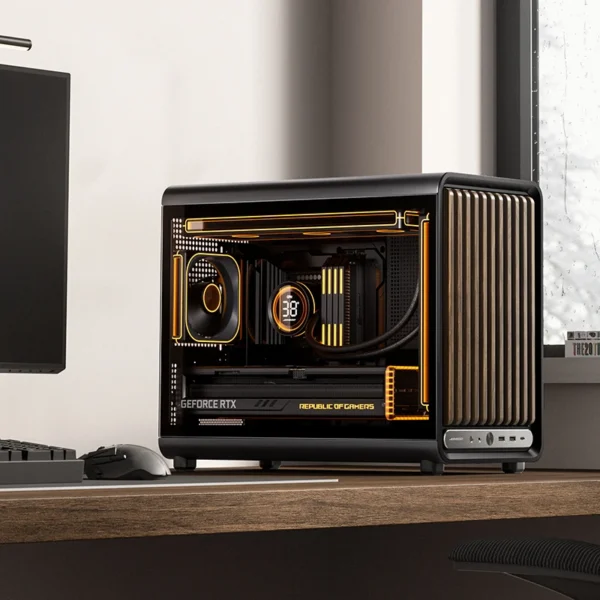 Gabinete Premium Jonsbo D33 Wood M-Atx Preto E Madeira