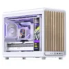 Gabinete Premium Jonsbo D33 Wood M-Atx Branco E Madeira