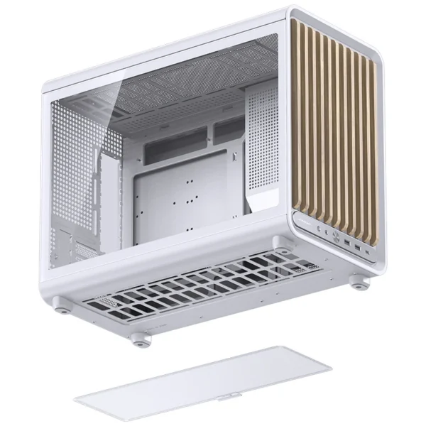 Gabinete Premium Jonsbo D33 Wood M-Atx Branco E Madeira
