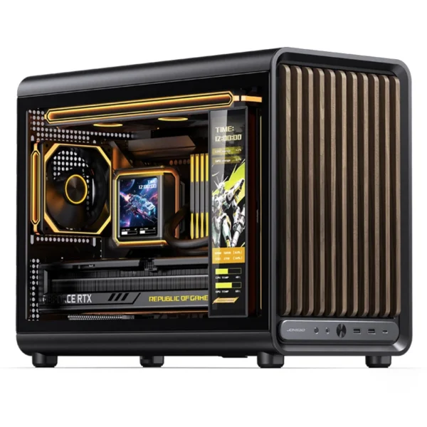 Gabinete Premium Jonsbo D33 Wood M-Atx Preto E Madeira
