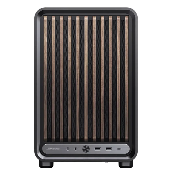 Gabinete Premium Jonsbo D33 Wood M-Atx Preto E Madeira