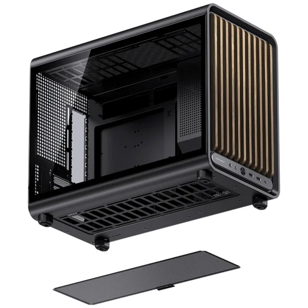 Gabinete Premium Jonsbo D33 Wood M-Atx Preto E Madeira