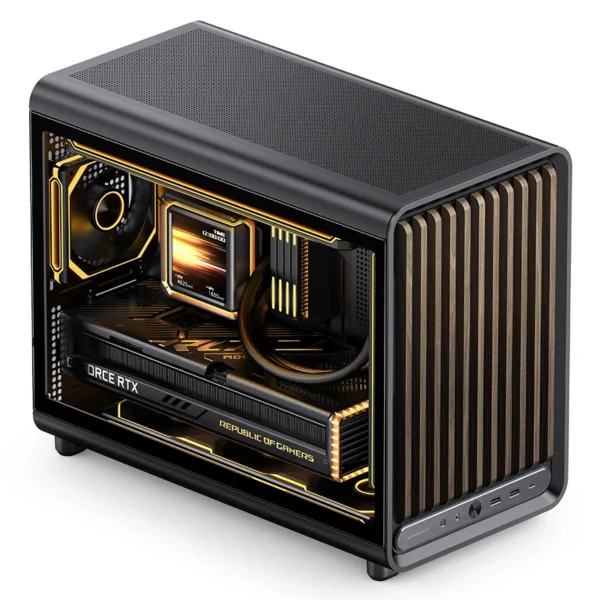 Gabinete Premium Jonsbo D33 Wood M-Atx Preto E Madeira