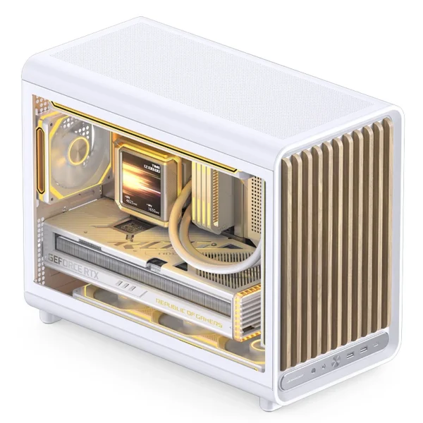 Gabinete Premium Jonsbo D33 Wood M-Atx Branco E Madeira