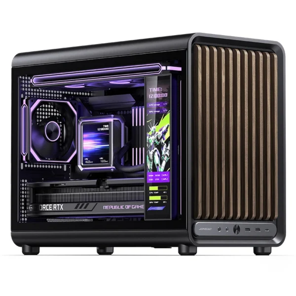 Gabinete Premium Jonsbo D33 Wood M-Atx Preto E Madeira
