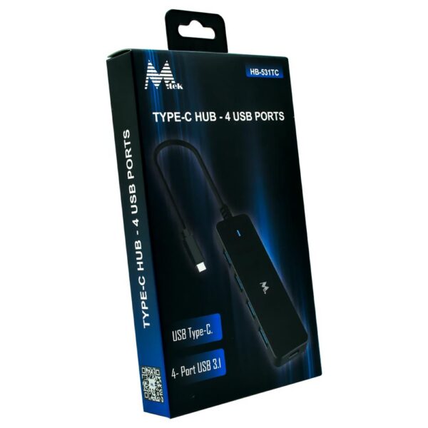 Hub Usb-C Mtek Hb-531Tc 4 Portas Usb 3.1 Preto