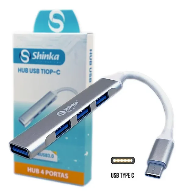 Hub Usb 3.0 Shinka 4 Portas Cinza