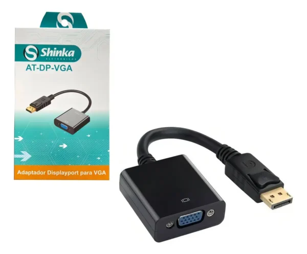 Adaptador Conversor Displayport Macho Para Vga Fêmea 15Cm Full Hd