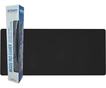 Mouse Pad Gamer Exbom Mp-7035C 70X35cm Extra Grande Preto