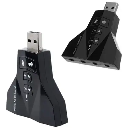 Adaptador De Som Usb 7.1 Com Entrada Para Fone E Microfone P2