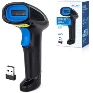 Leitor De Código De Barras Exbom Lcb-S600a Usb 1D Sem Fio Preto