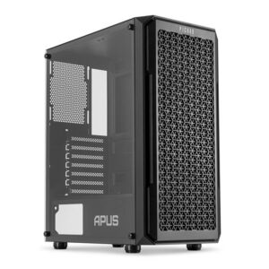 (Usado) Gabinete Gamer Pichau Apus Black Mid-Tower Com 3 Fans E Vidro Temperado Pg-Aps-Blk01