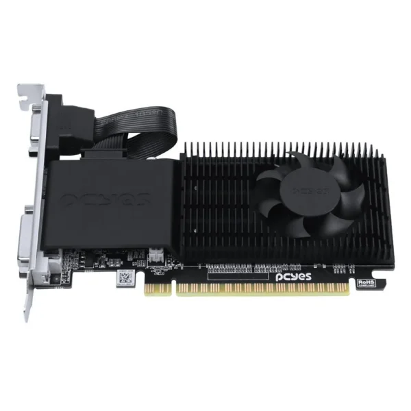 Placa De Vídeo Pcyes Nvidia Geforce G210 1Gb Ddr3 64 Bits Low Profile Single Fan