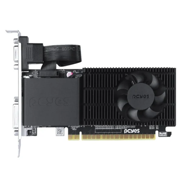 Placa De Vídeo Pcyes Nvidia Geforce G210 1Gb Ddr3 64 Bits Low Profile Single Fan