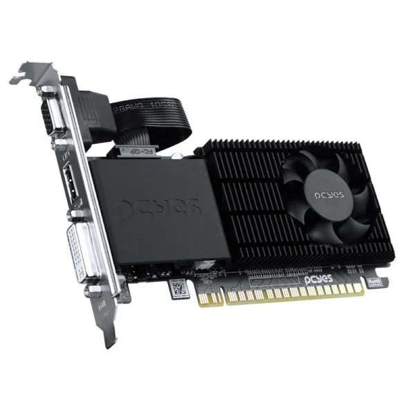 Placa De Vídeo Pcyes Nvidia Geforce G210 1Gb Ddr3 64 Bits Low Profile Single Fan