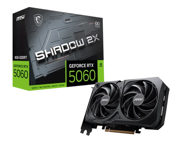 Placa De Vídeo Msi Geforce Rtx 5060 Shadow 2X Oc 8Gb Gddr7 128 Bits Pcie 5.0