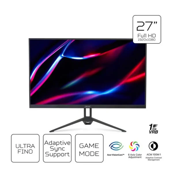 Monitor Gamer Acer Nitro Kg273 G0bi 27 Full Hd Ips 120Hz 1Ms Preto