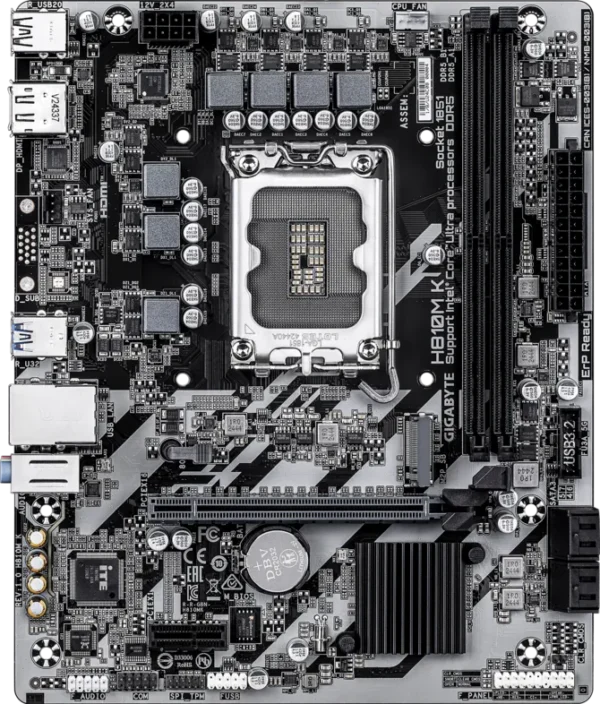 Placa Mãe Gigabyte H810m K Lga1851 Ddr5 M.2 Pcie 4.0 Micro-Atx
