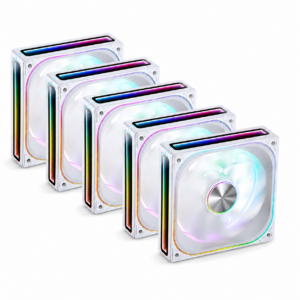 Kit 5 Fans Cooler Jonsbo ZA-120W ARGB Espelhada 120mm PWM Branco