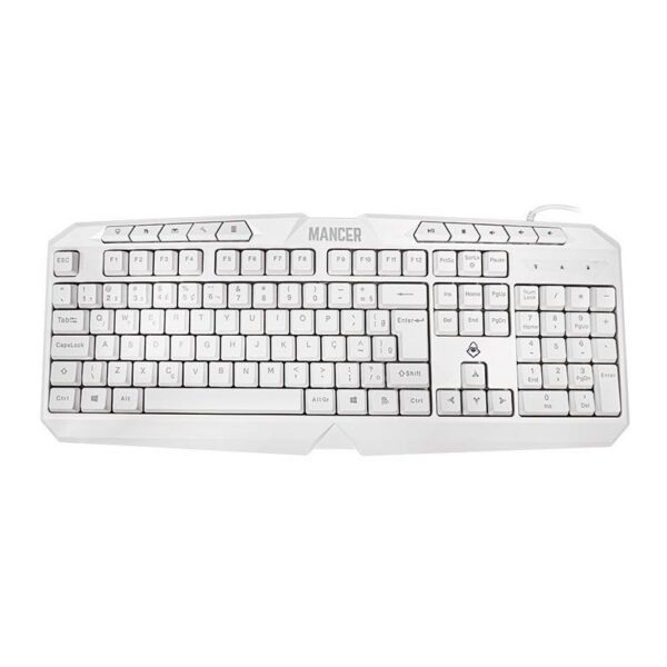 Combo Gamer Mancer Orc V2 4X1 Branco Rainbow Teclado Abnt2 Mouse 6400 Dpi Headset 40Mm