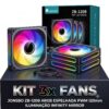 KIT 3x Fan Cooler Gamer Jonsbo ZB-120B ARGB Preta