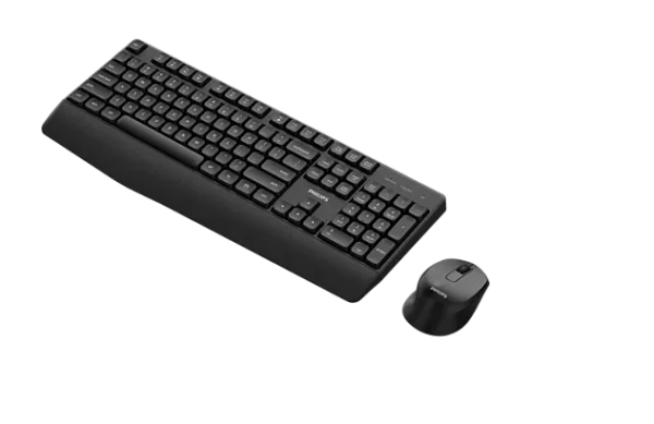 Combo Teclado E Mouse Philips Spt6348b/57 Sem Fio 2.4Ghz 1600 Dpi Preto