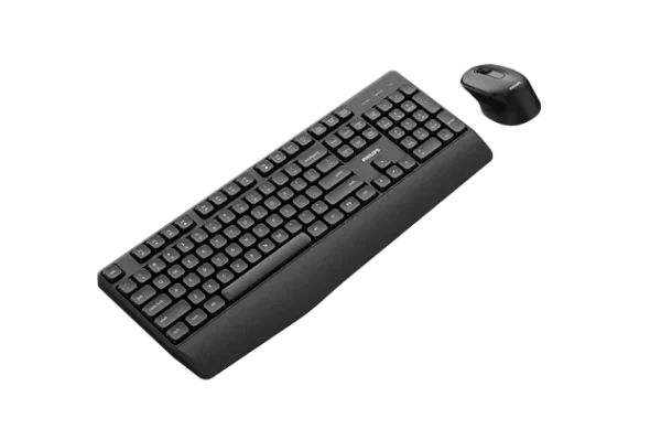 Combo Teclado E Mouse Philips Spt6348b/57 Sem Fio 2.4Ghz 1600 Dpi Preto
