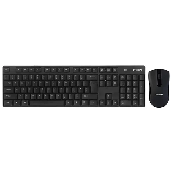 Combo Teclado E Mouse Philips Spt6528b Sem Fio Preto Spt6528b/78