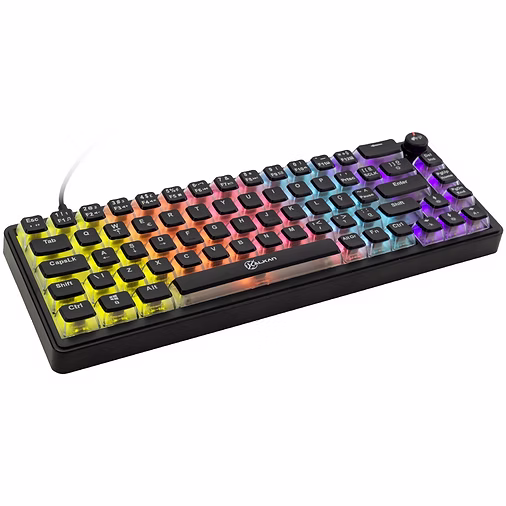 Teclado Mecânico Gamer Kalkan Drakar 65% Rainbow Abnt2 Switch Yh Marrom Com Knob Preto