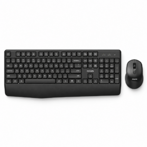 Combo Teclado E Mouse Philips Spt6348b/57 Sem Fio 2.4Ghz 1600 Dpi Preto