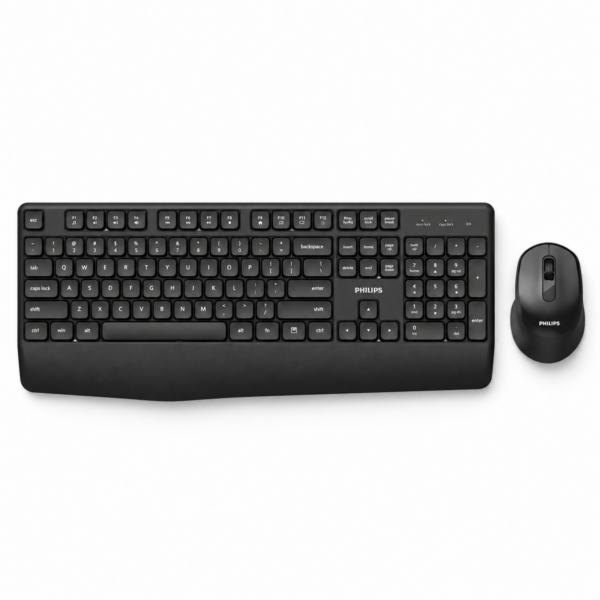 Combo Teclado E Mouse Philips Spt6348b/57 Sem Fio 2.4Ghz 1600 Dpi Preto