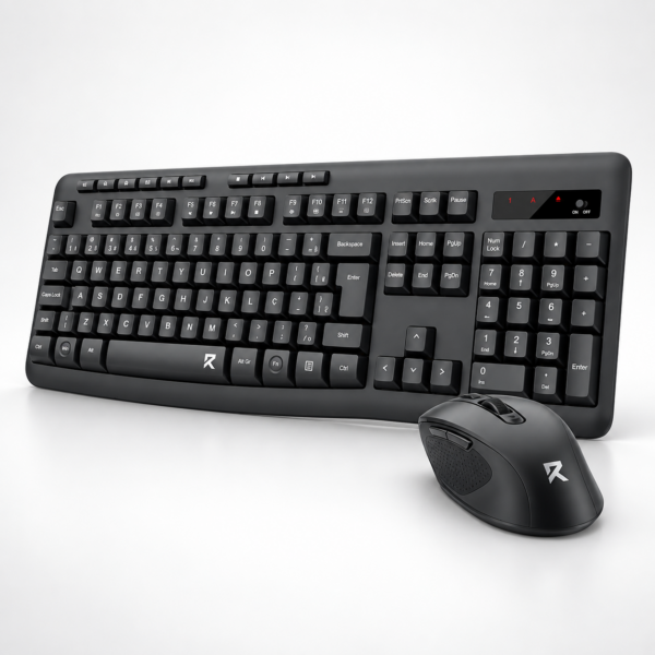 Combo Teclado E Mouse R Office By Redragon Bs-7367-B Sem Fio 2.4Ghz Abnt2 4000 Dpi Preto